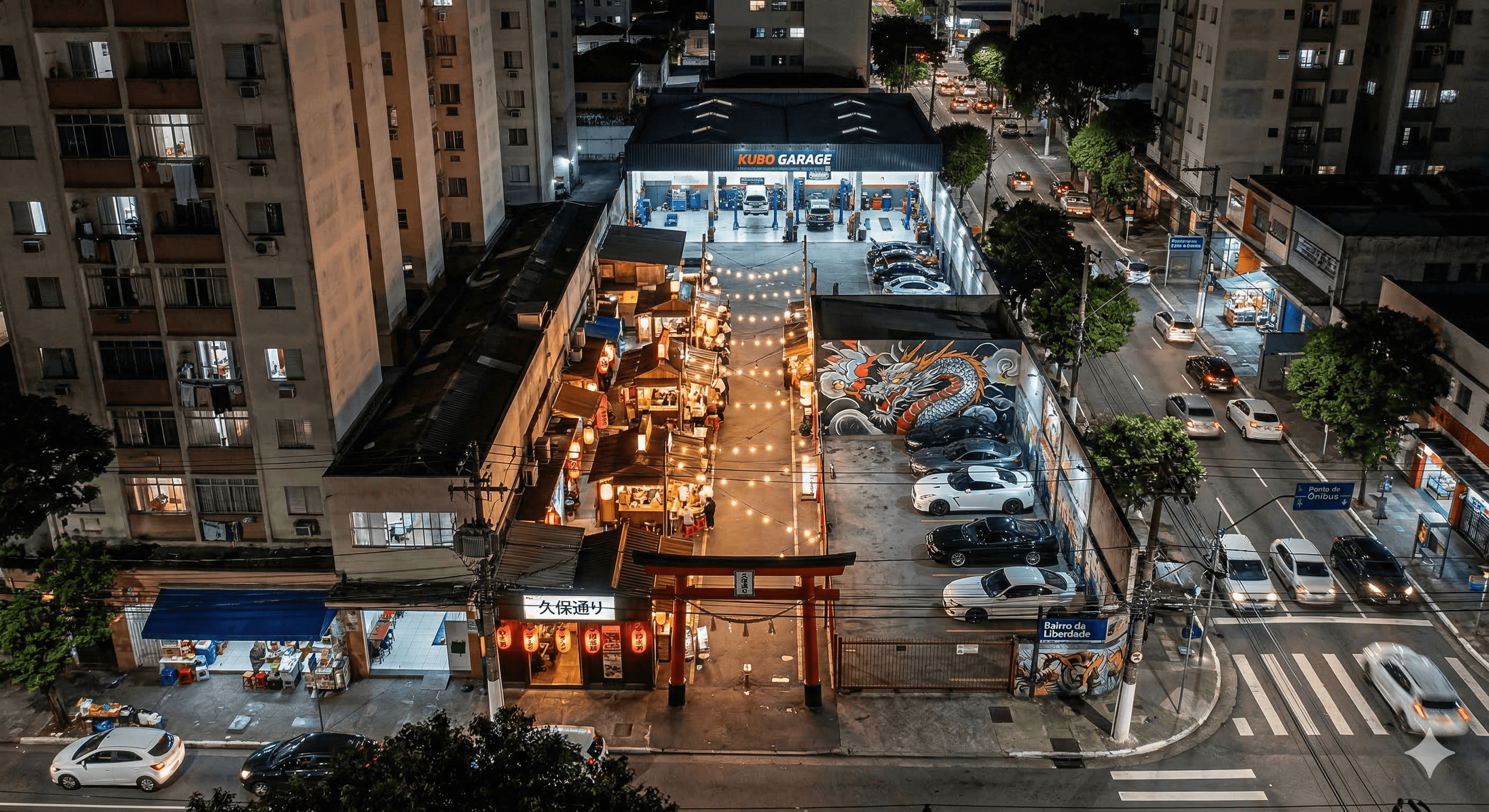 Vista aérea do complexo